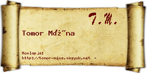 Tomor Mína névjegykártya